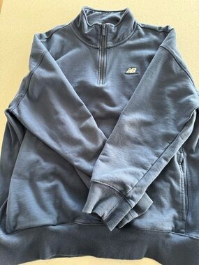 New Balance Men's Slate Blue Half-Zip Sweater